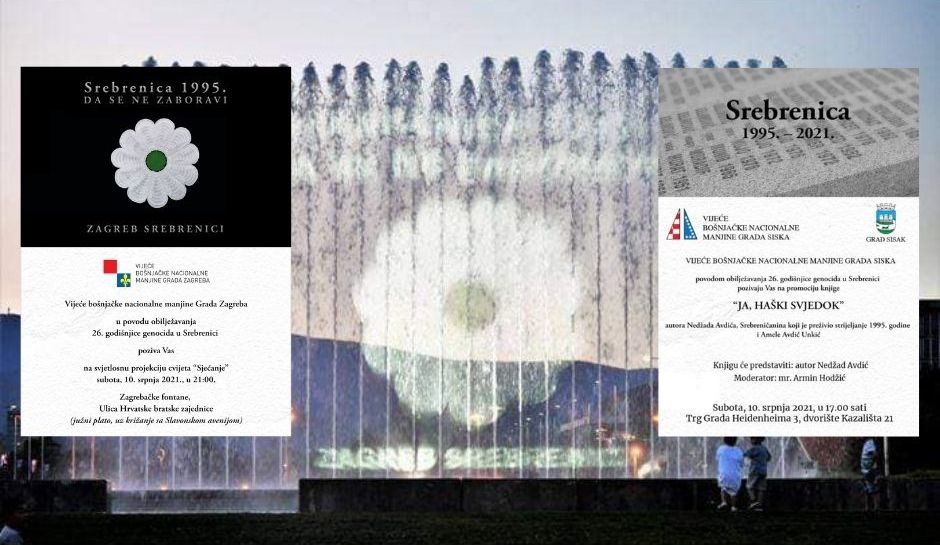 VBNMGZ: Danas cvijet Srebrenice na fontanama u Zagrebu, promocija u Sisku, ultramaratonci stigli u Potočare