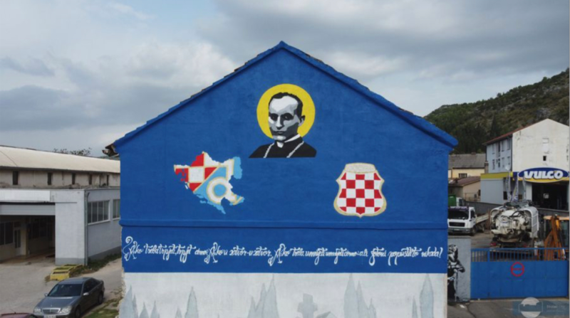 U Stocu osvanuo mural s kartom fašističke NDH