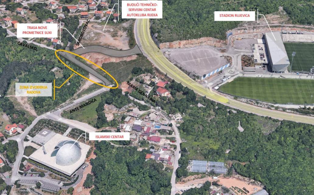 RIJEKA: Gradi se pristupna cesta prema Islamskom centru, idućih šest mjeseci novi prometni režim