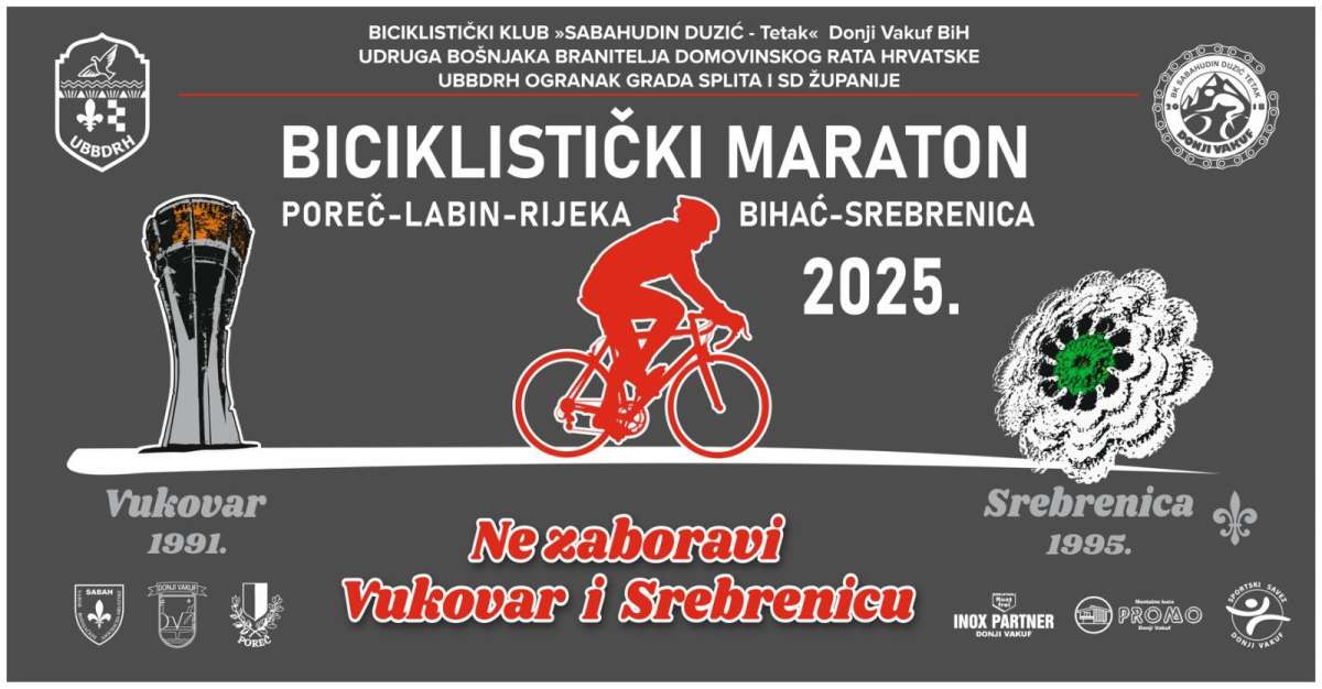 NE ZABORAVI: Biciklistički maraton Poreč – Bihać – Srebrenica